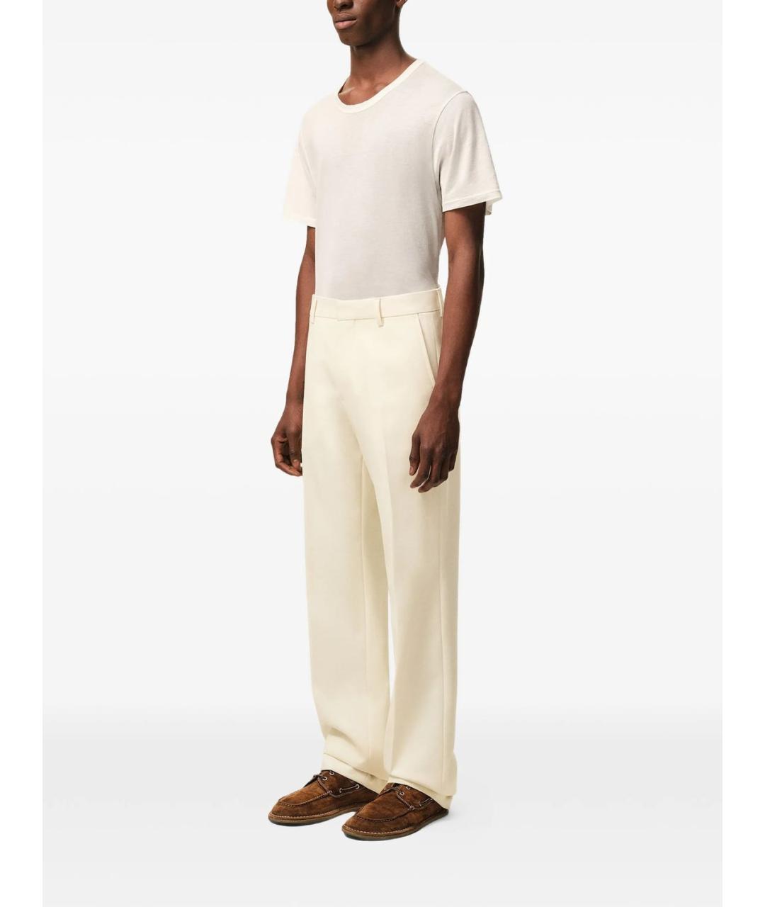 Ami Paris Бежевые шерстяные брюки чинос, фото 2