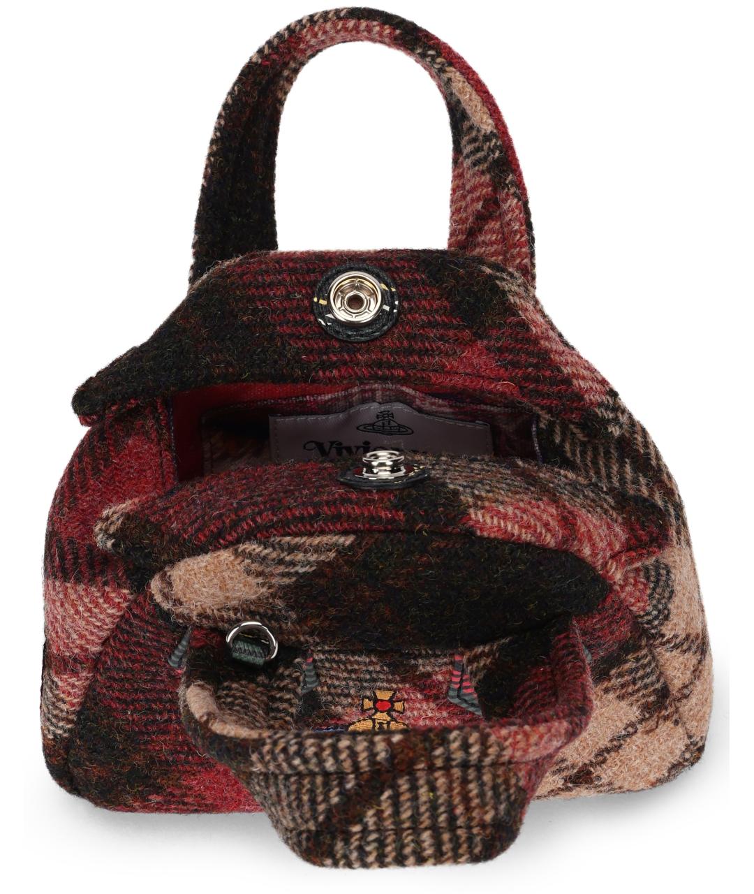 VIVIENNE WESTWOOD Мульти шерстяная сумка с короткими ручками, фото 5