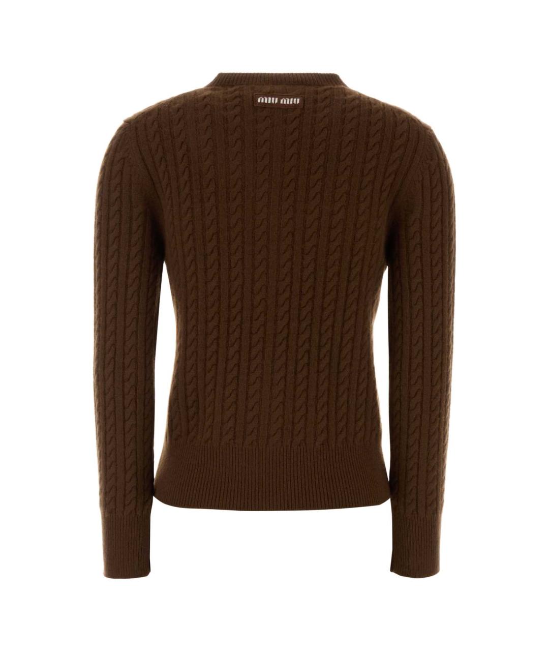 MIU MIU Коричневый кашемировый кардиган, фото 2