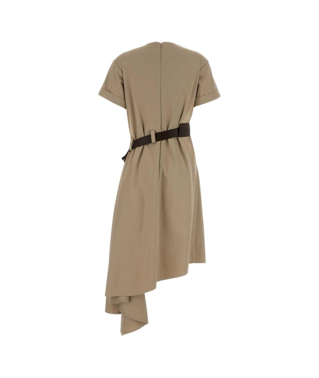 LOEWE Бежевое хлопковое повседневное платье, фото 2
