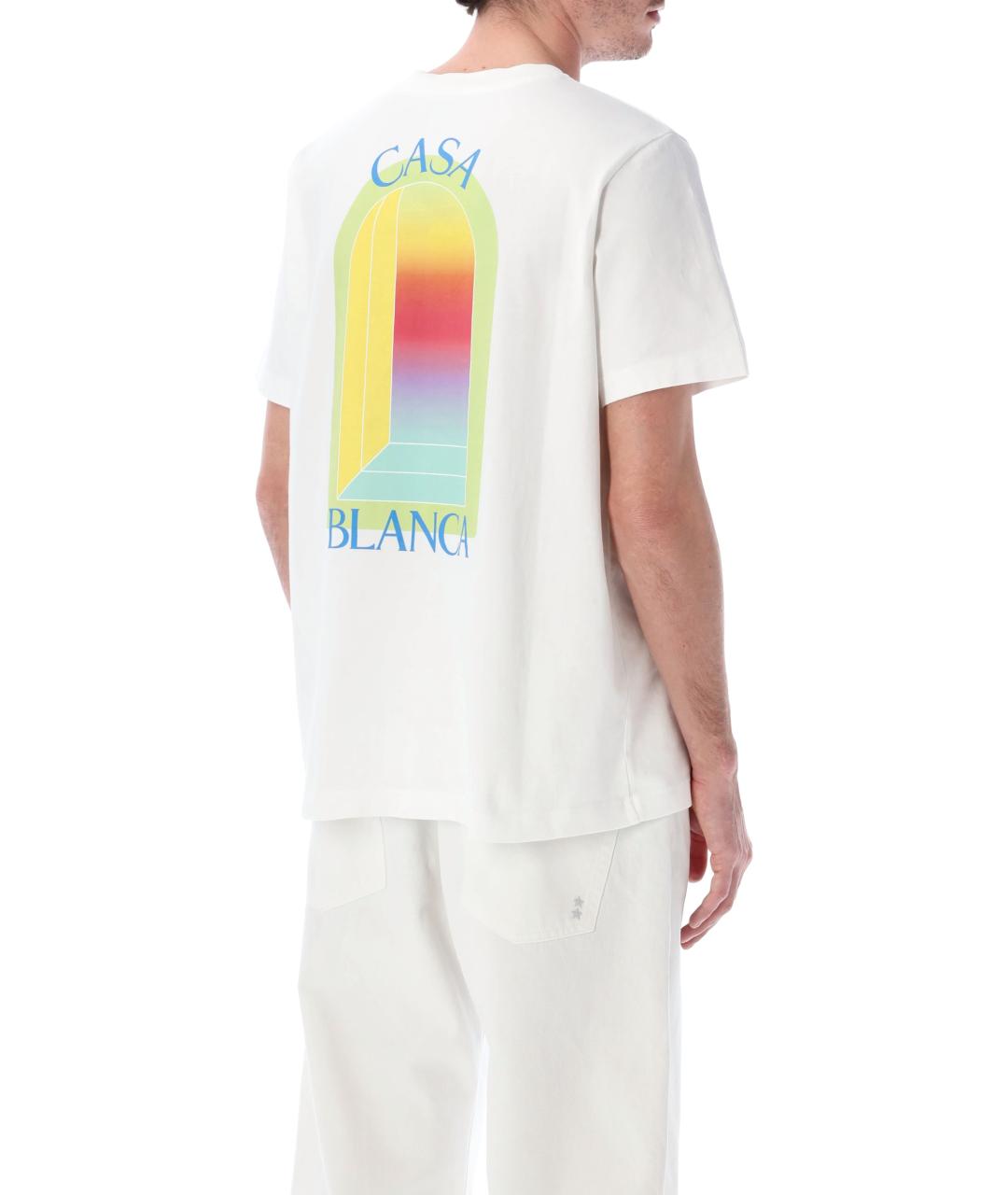 CASABLANCA Белая хлопковая футболка, фото 2