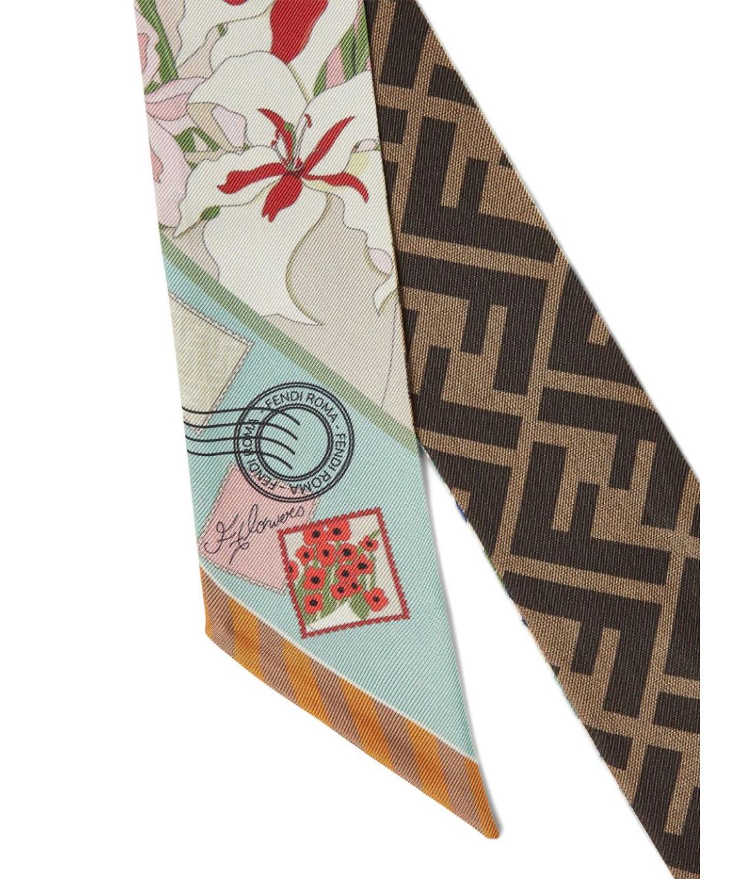 FENDI Мульти шелковый шарф, фото 2