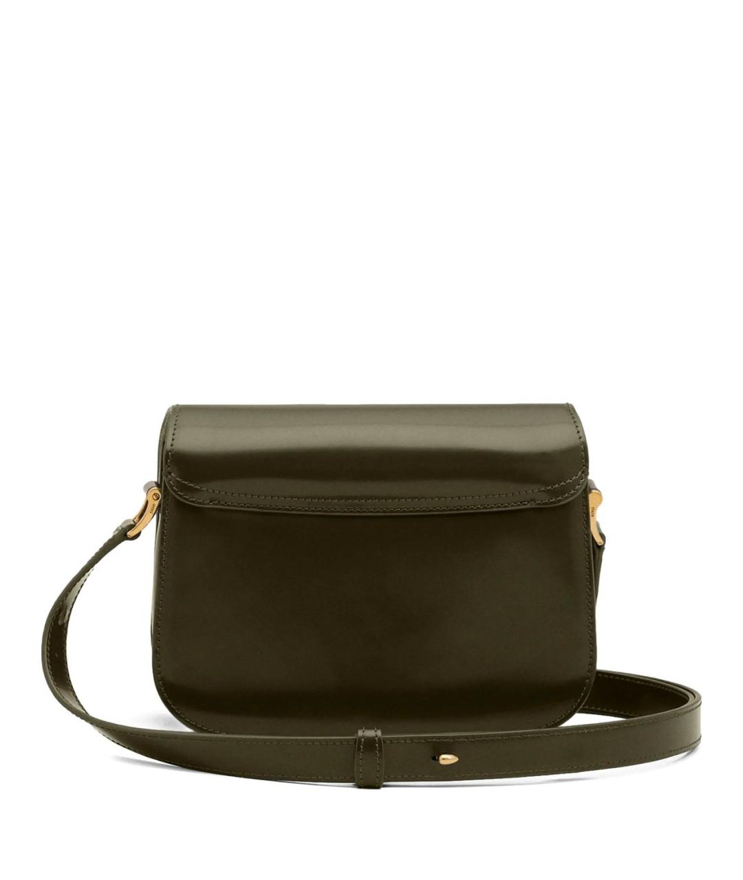 Ami Paris Зеленая кожаная сумка через плечо, фото 3