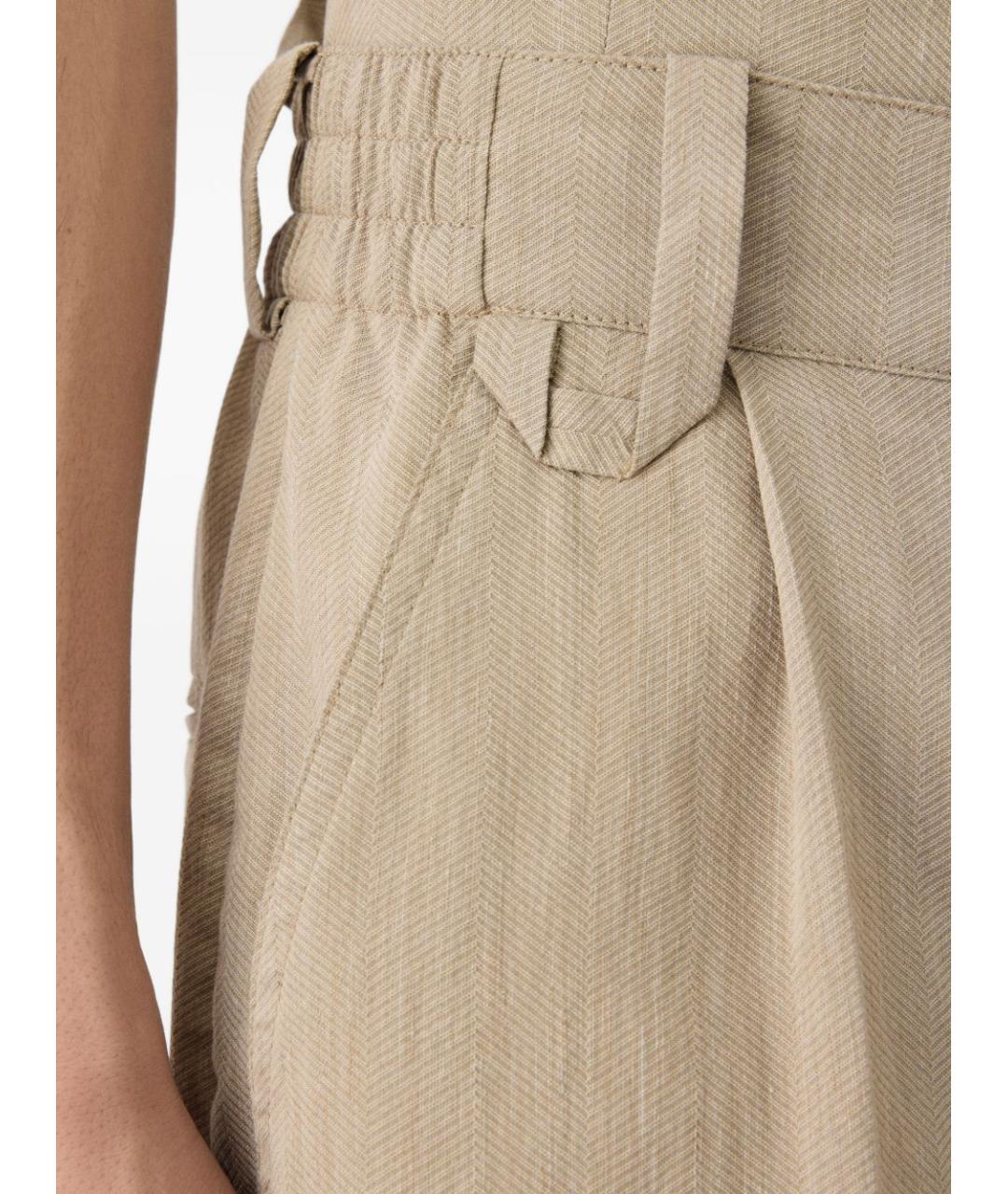 JACQUEMUS Бежевые хлопковые повседневные брюки, фото 4