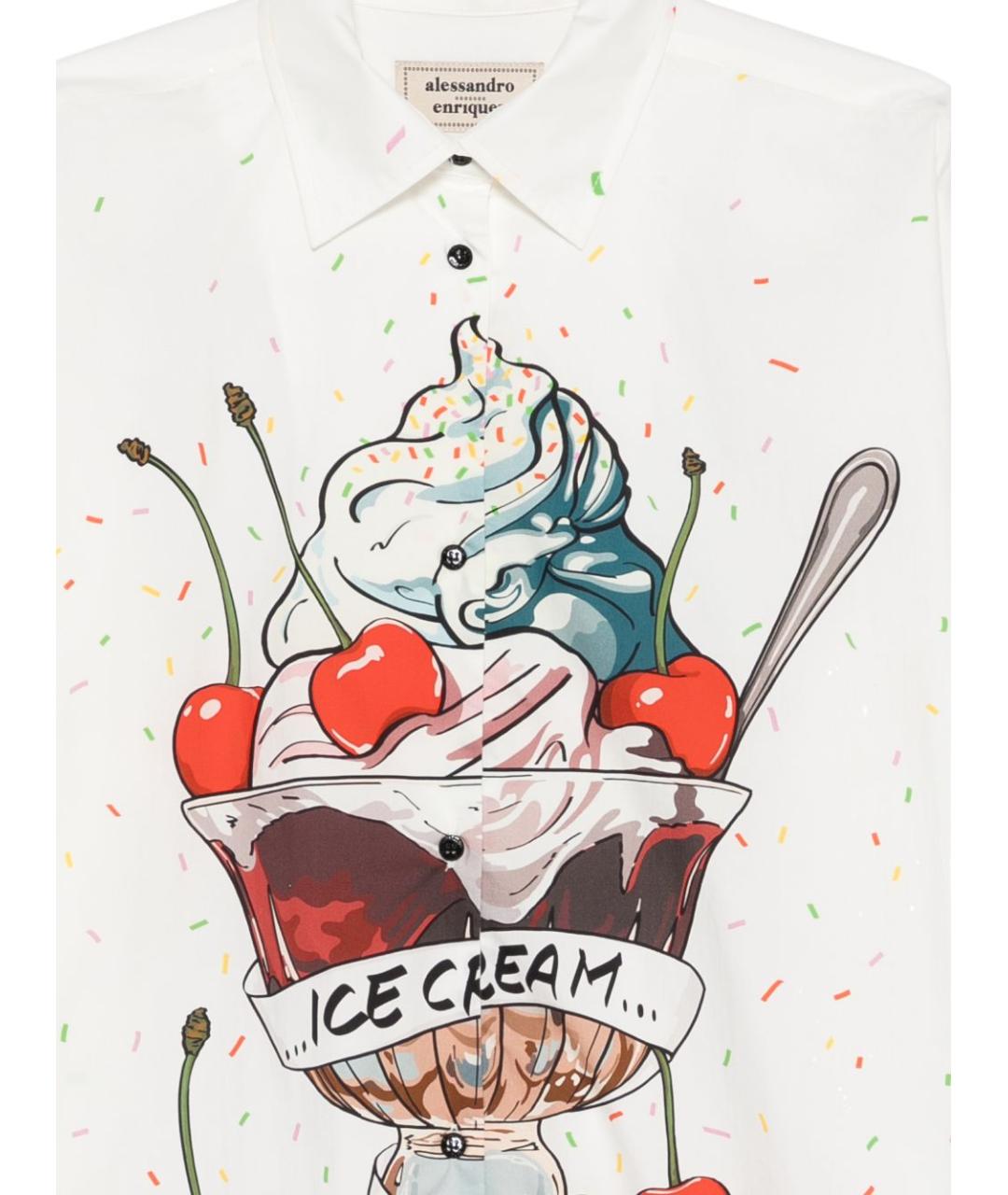 ALESSANDRO ENRIQUEZ Белая хлопковая рубашка, фото 3