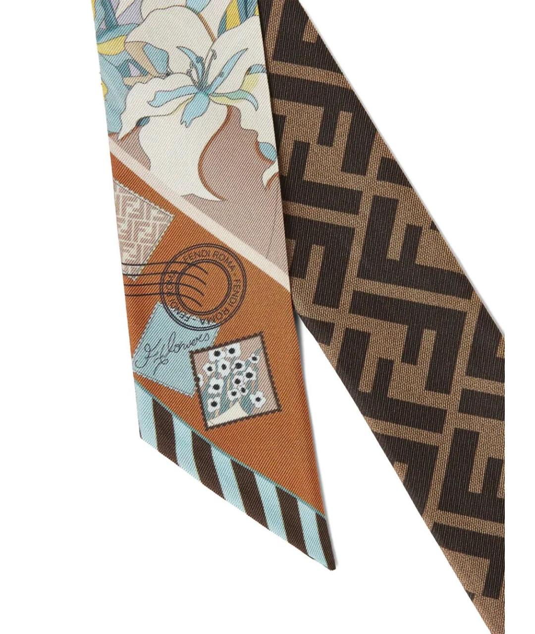 FENDI Мульти шелковый шарф, фото 2