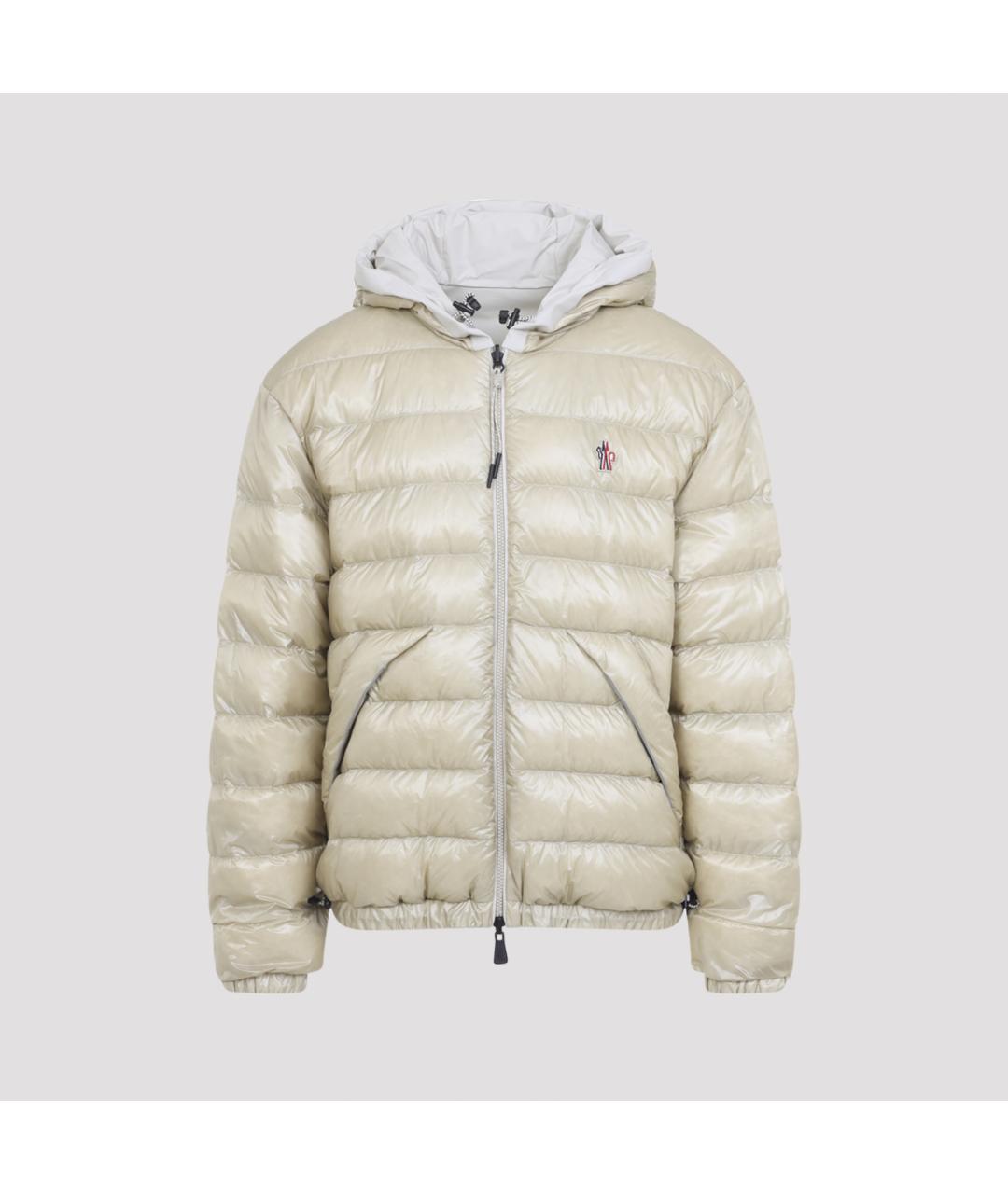 MONCLER Бежевая полиамидовая куртка, фото 3