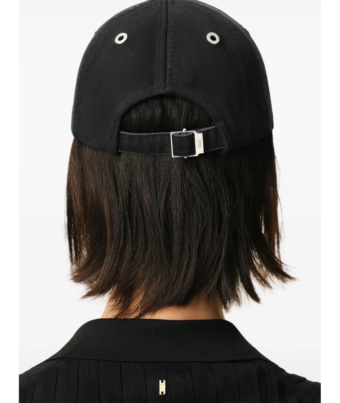 Ami Paris Черная хлопковая кепка/бейсболка, фото 4