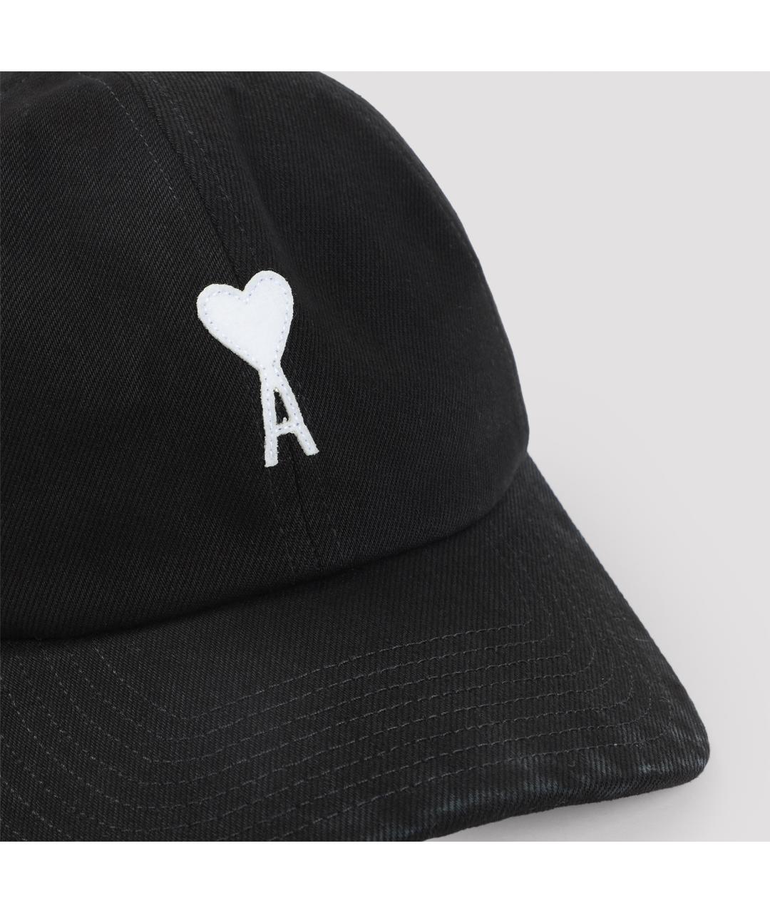 Ami Paris Черная хлопковая кепка/бейсболка, фото 3