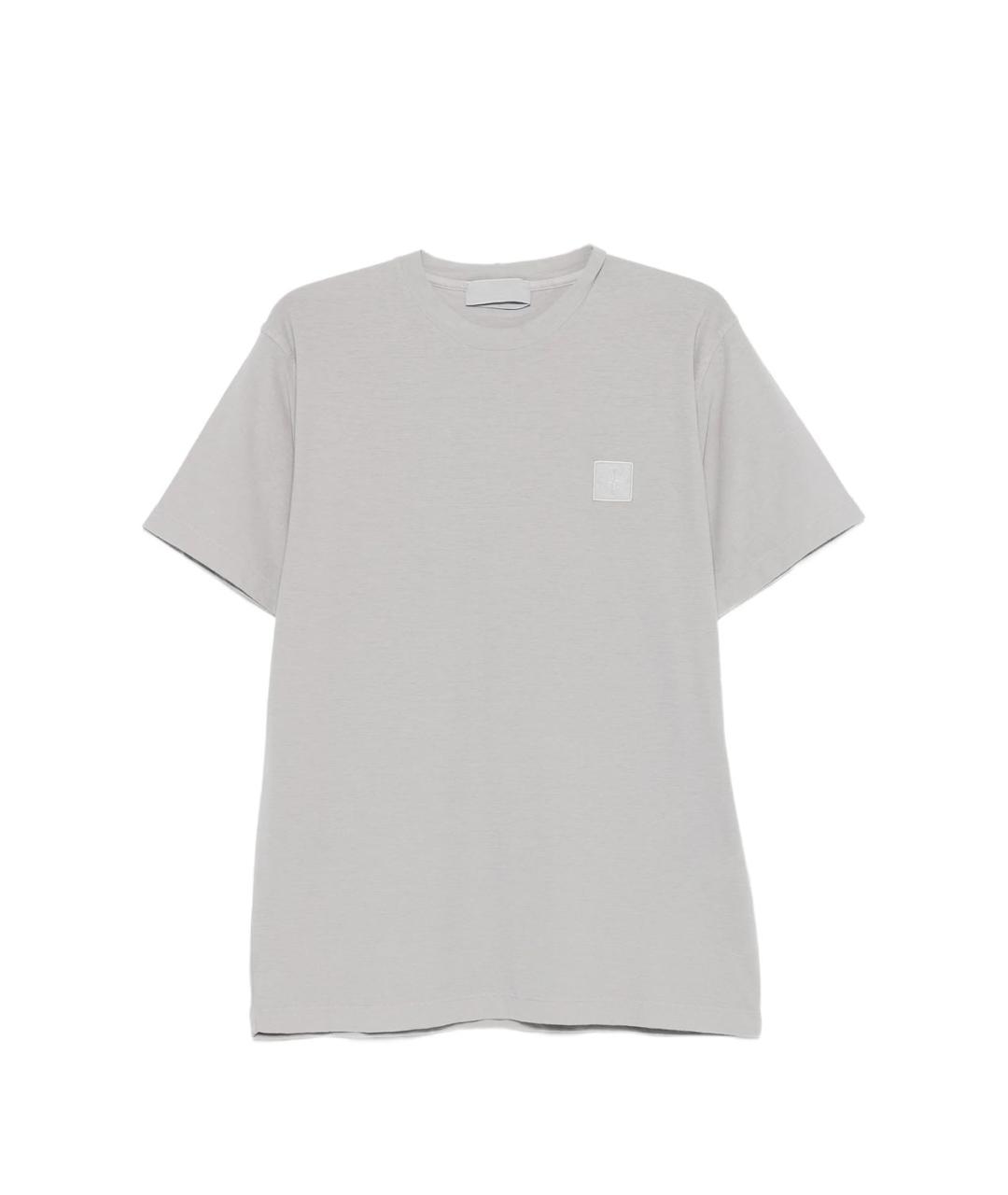 STONE ISLAND Серая хлопковая футболка, фото 1