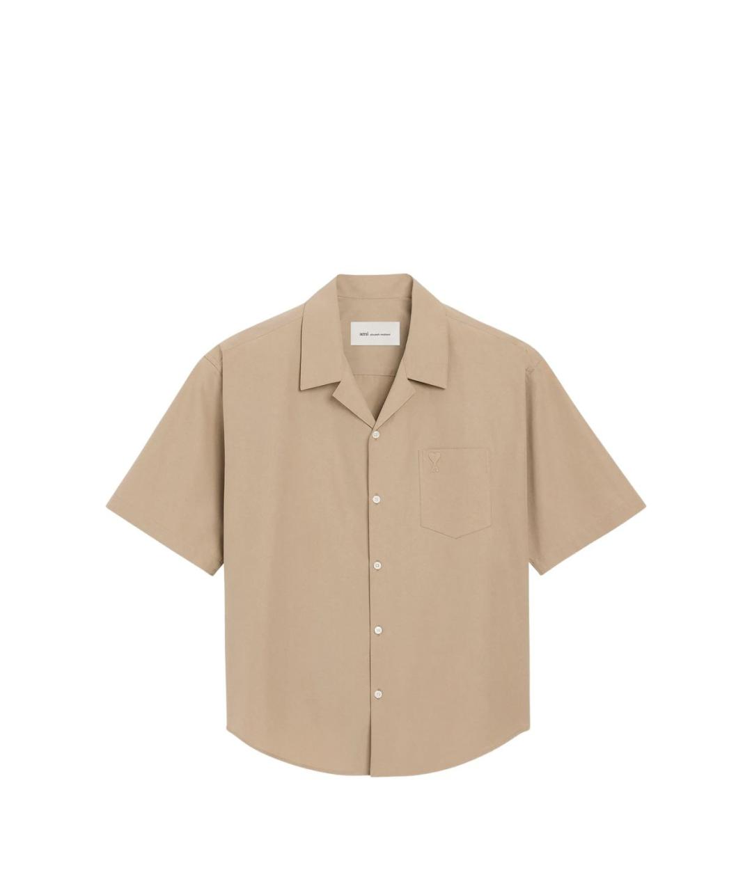 Ami Paris Бежевая хлопковая кэжуал рубашка, фото 1