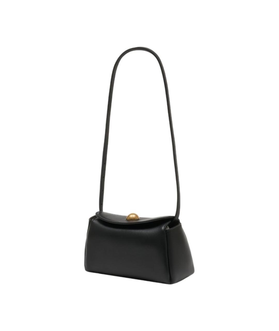 Ami Paris Черная кожаная сумка через плечо, фото 2