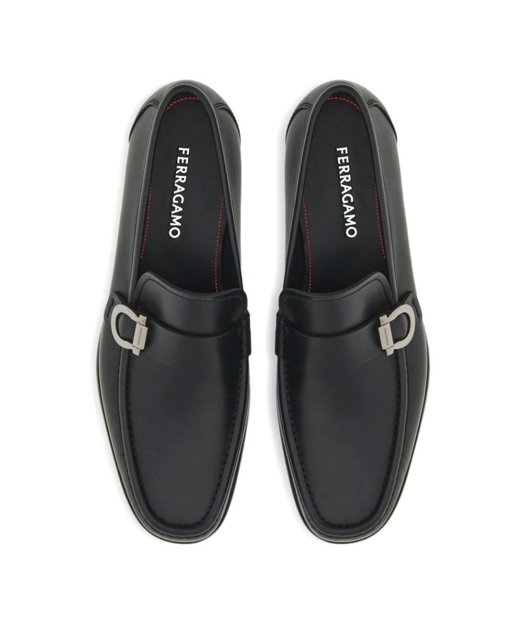 FERRAGAMO Черные кожаные лоферы, фото 2