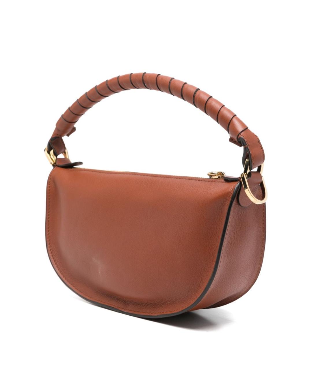 CHLOE Коричневая кожаная сумка с короткими ручками, фото 3