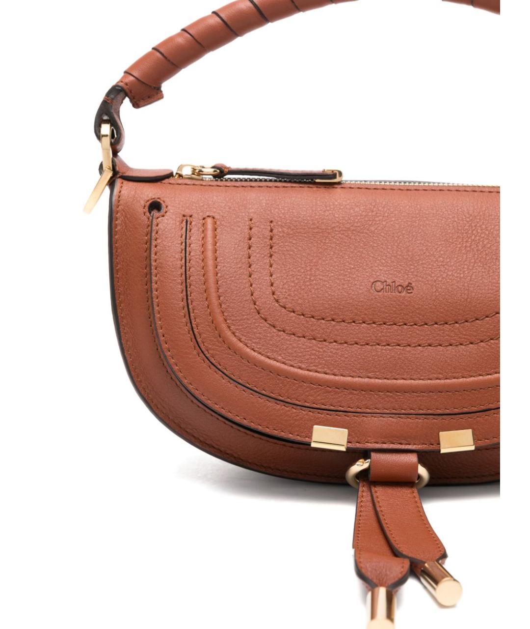 CHLOE Коричневая кожаная сумка с короткими ручками, фото 4