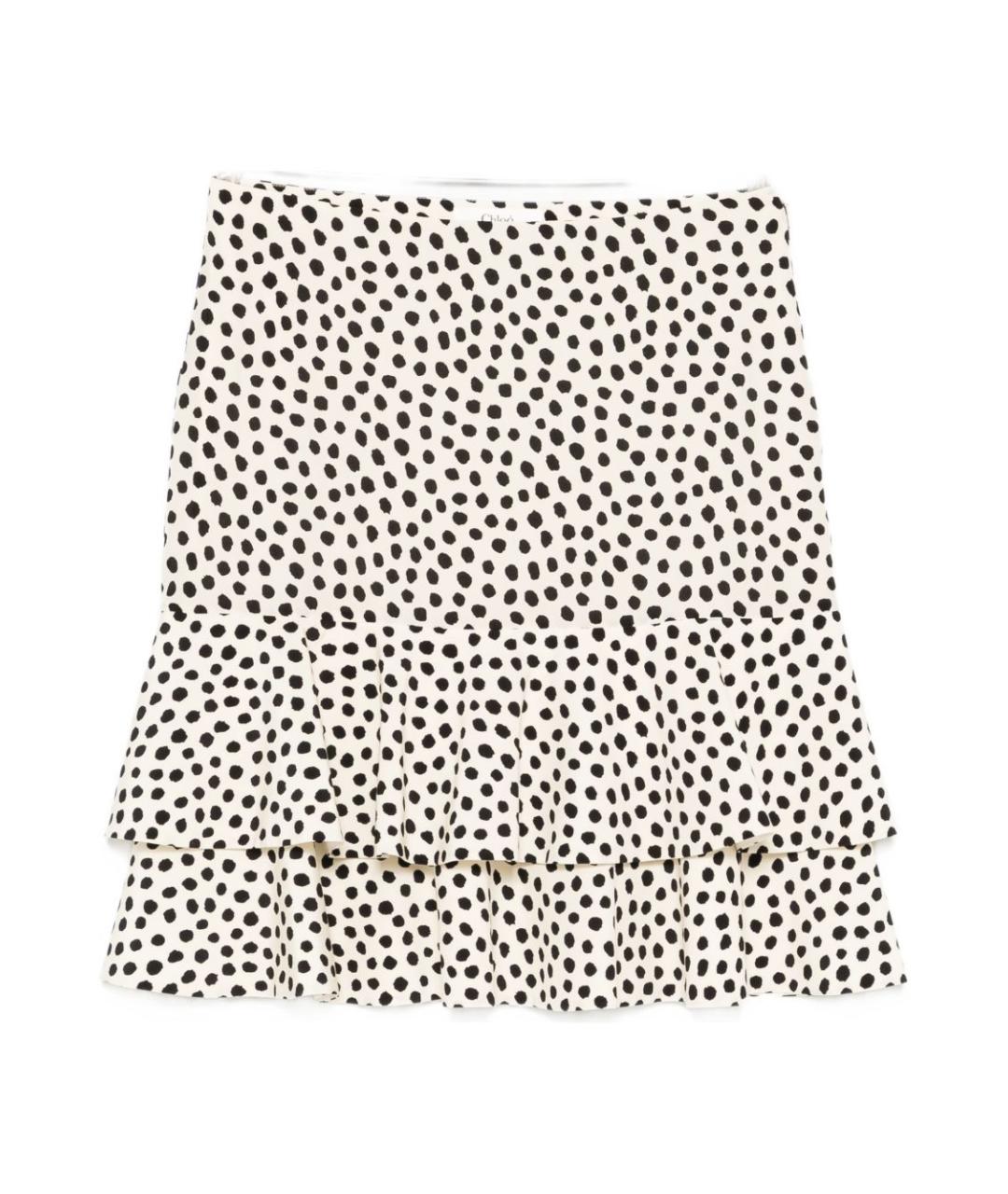 CHLOE Бежевая шелковая юбка мини, фото 1