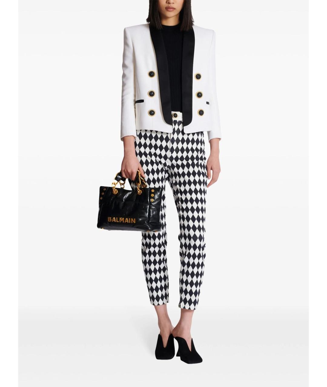 BALMAIN Черная кожаная сумка тоут, фото 4