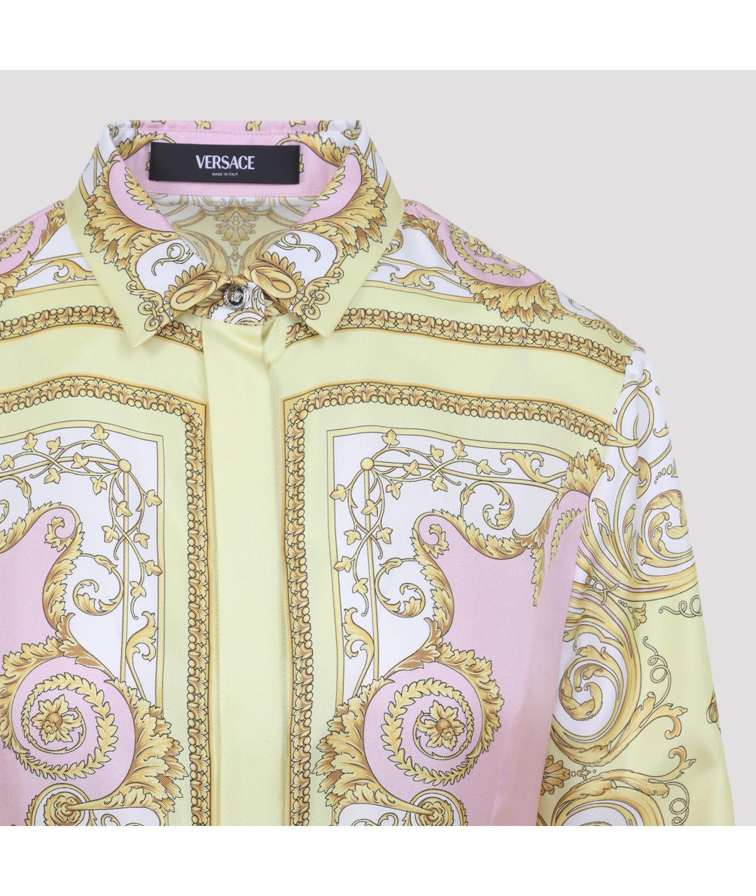 VERSACE Розовое шелковое повседневное платье, фото 5