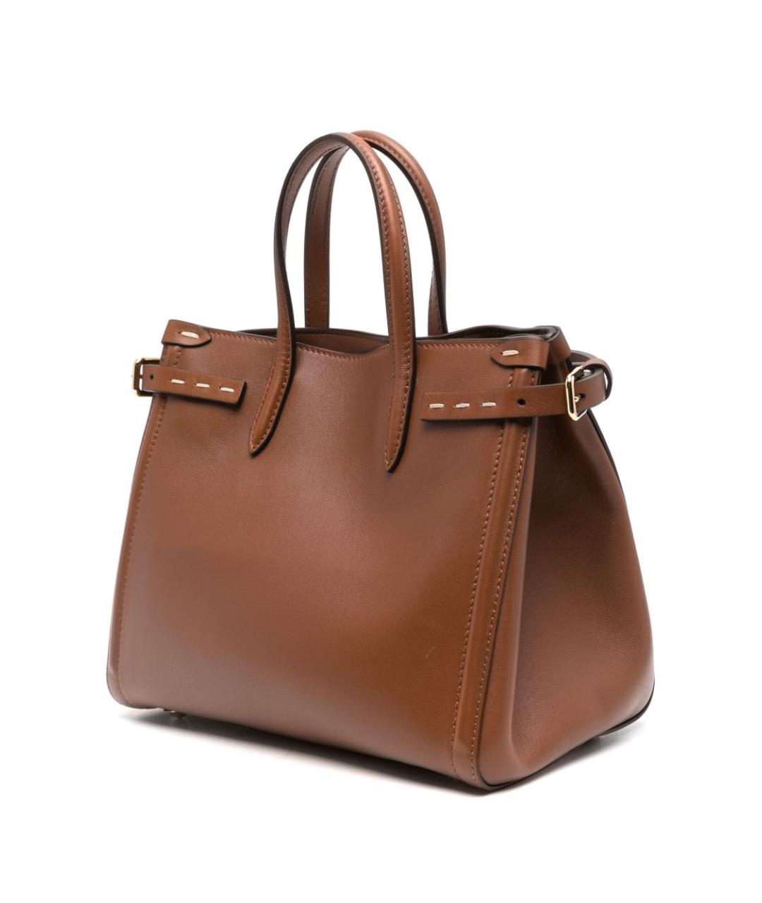 VALENTINO Коричневая кожаная сумка через плечо, фото 2