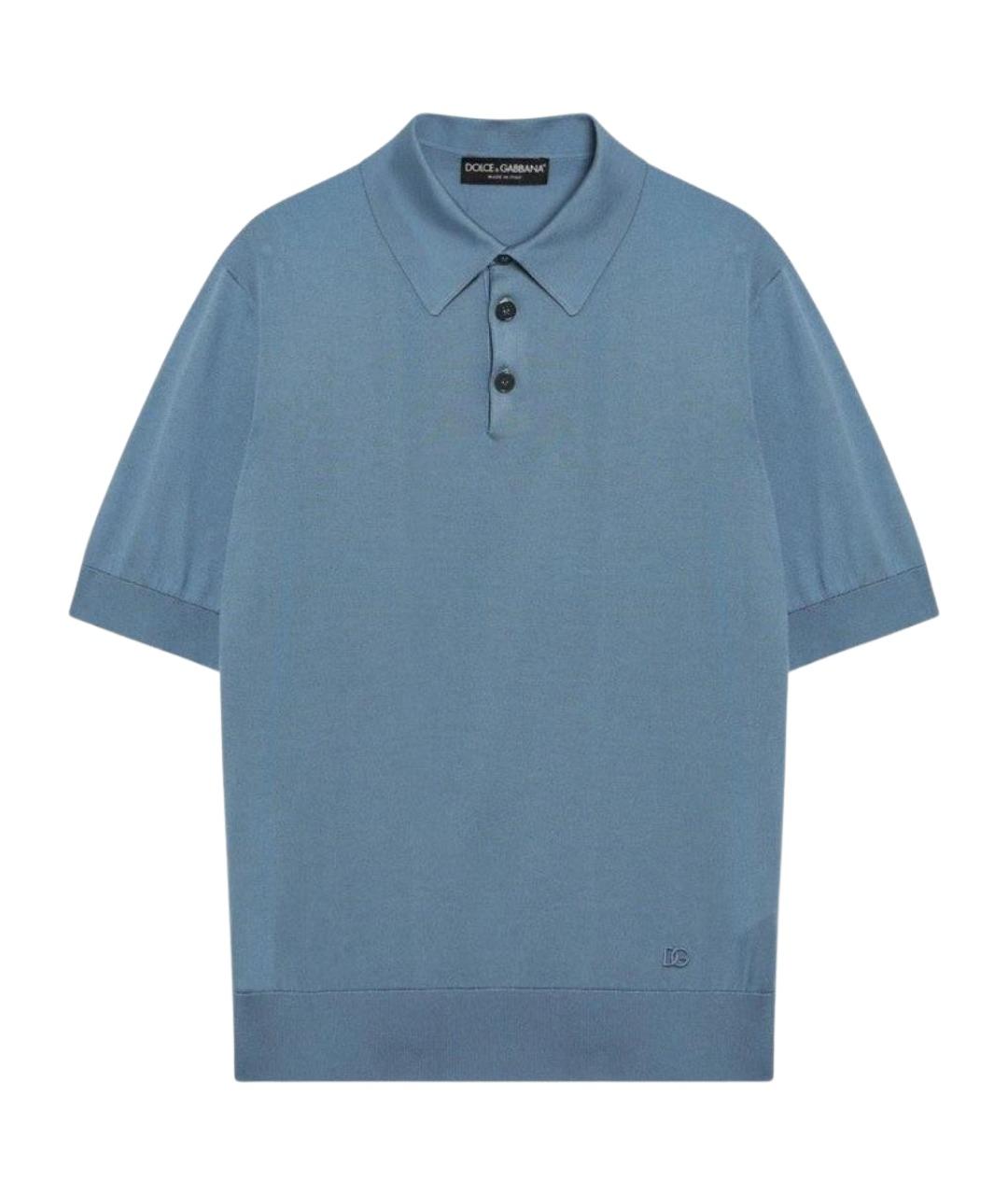 DOLCE&GABBANA Голубое поло с коротким рукавом, фото 1