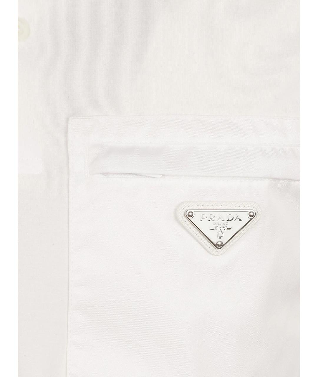 PRADA Белое хлопковое поло с коротким рукавом, фото 2