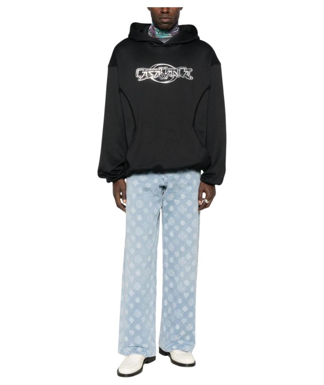 CASABLANCA Голубые хлопковые прямые джинсы, фото 1