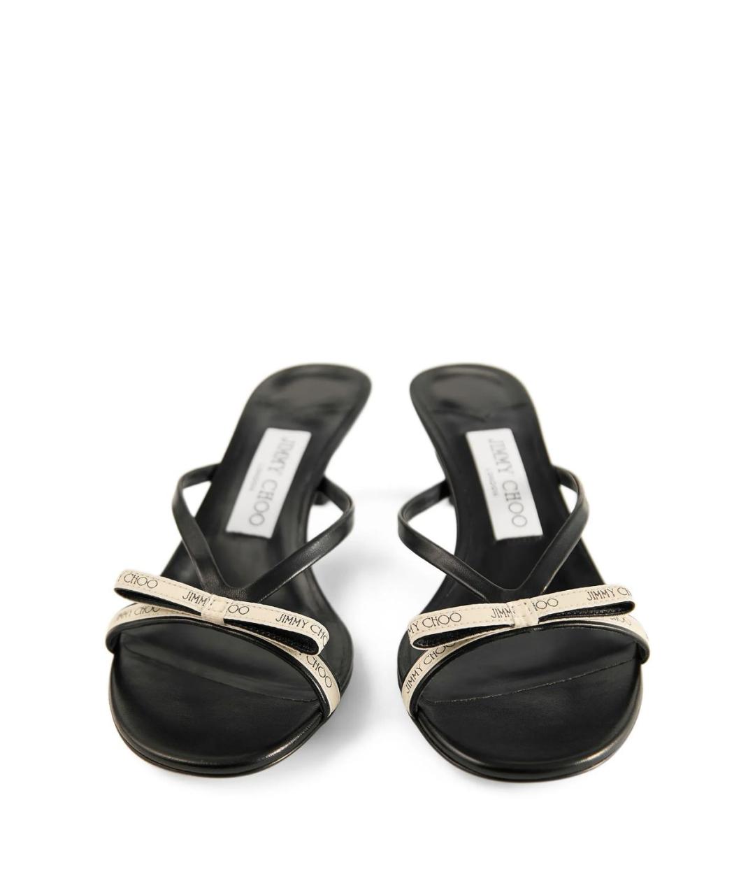 JIMMY CHOO Черные кожаные мюли, фото 4