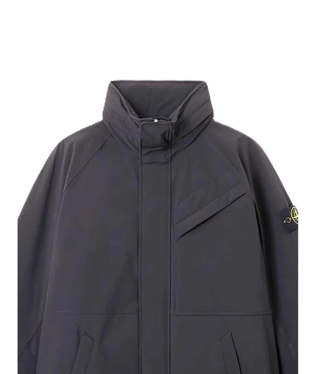 STONE ISLAND Синее полиэстеровое пальто, фото 2