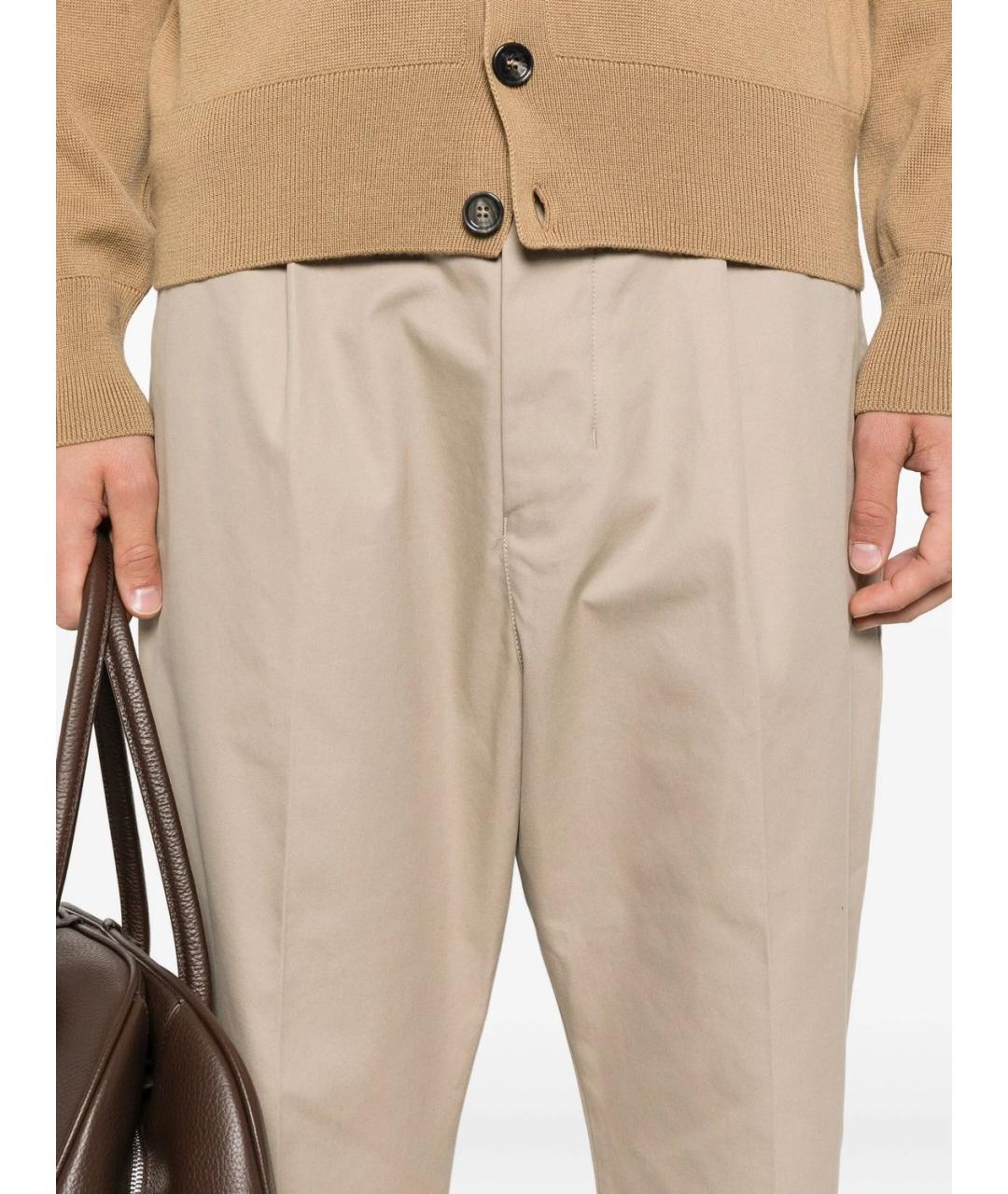 Ami Paris Бежевые хлопковые повседневные брюки, фото 5
