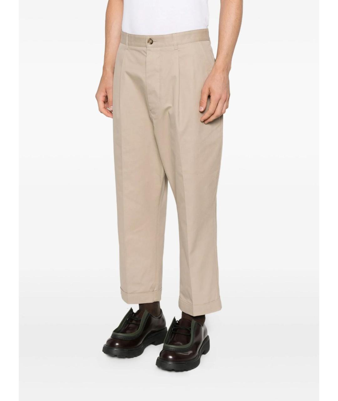 Ami Paris Бежевые хлопковые повседневные брюки, фото 3