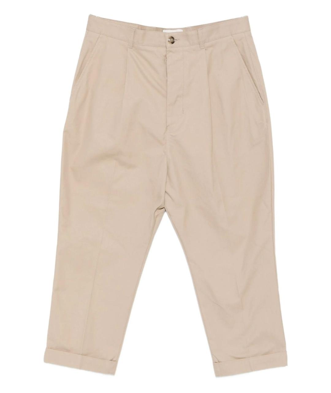 Ami Paris Бежевые хлопковые повседневные брюки, фото 1