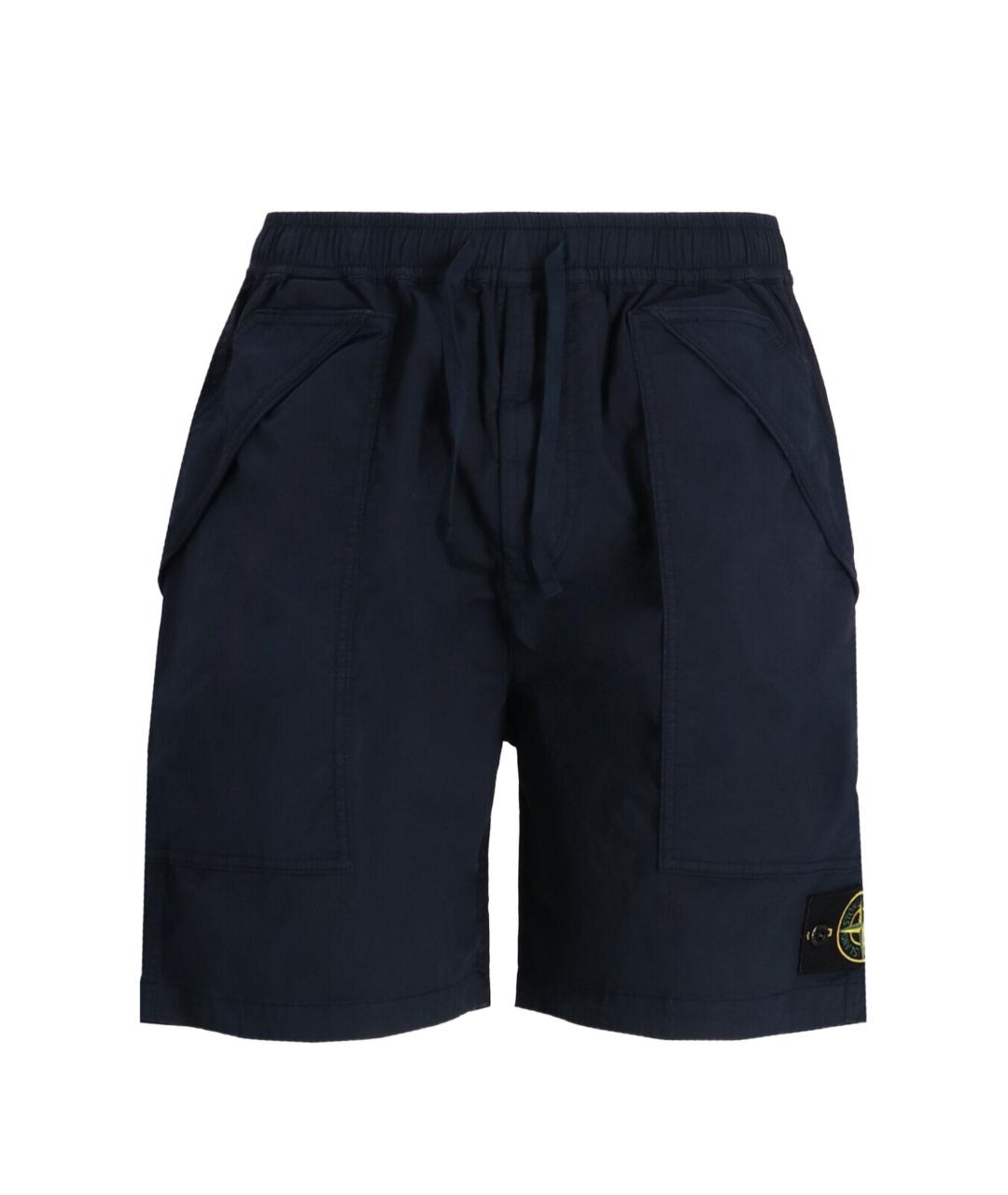 STONE ISLAND Синие хлопковые шорты, фото 1
