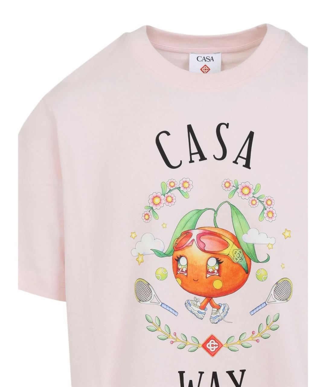 CASABLANCA Розовая хлопковая футболка, фото 2