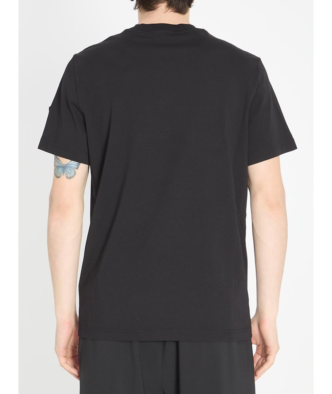 MONCLER Черная хлопковая футболка, фото 4