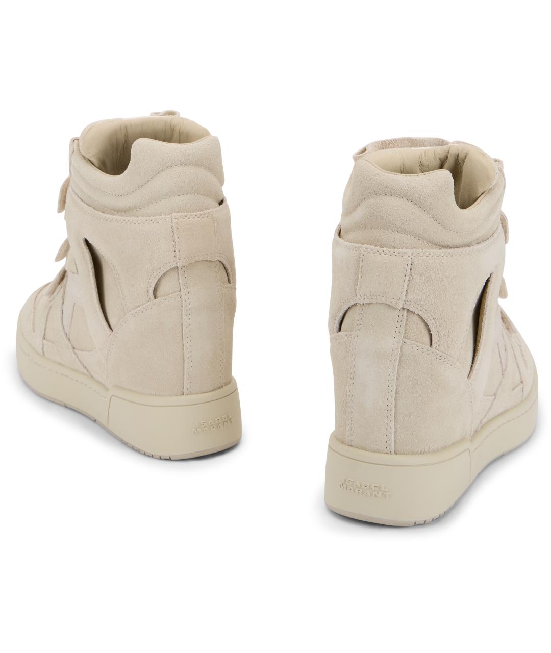 ISABEL MARANT Бежевые кожаные кроссовки, фото 4