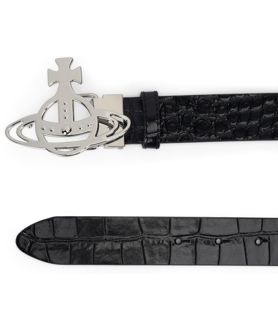 VIVIENNE WESTWOOD Черный кожаный ремень, фото 3