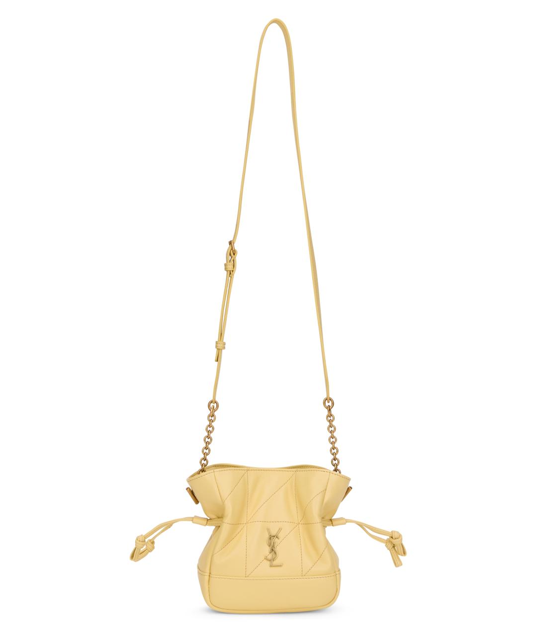 SAINT LAURENT Желтая кожаная сумка через плечо, фото 1