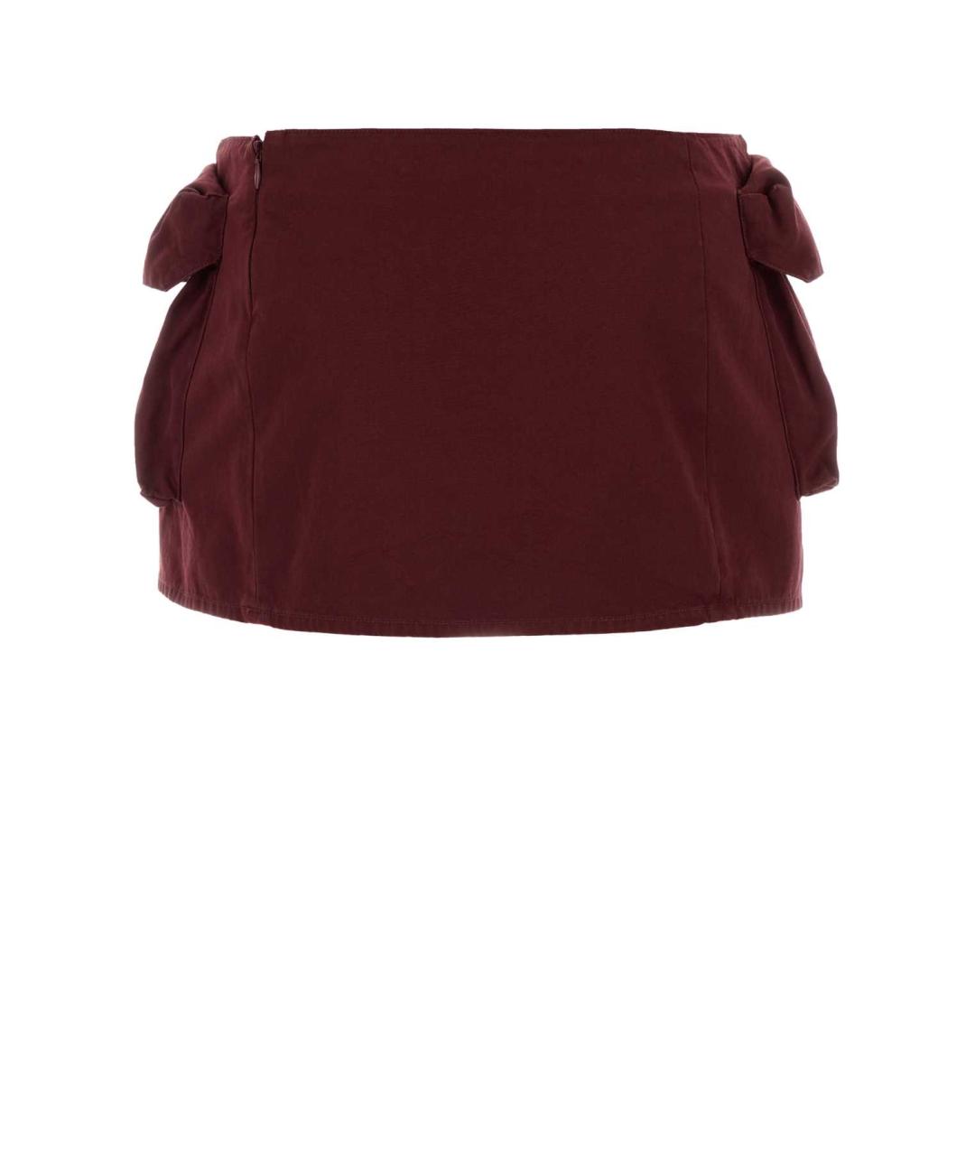 MIU MIU Бордовая хлопковая юбка мини, фото 2