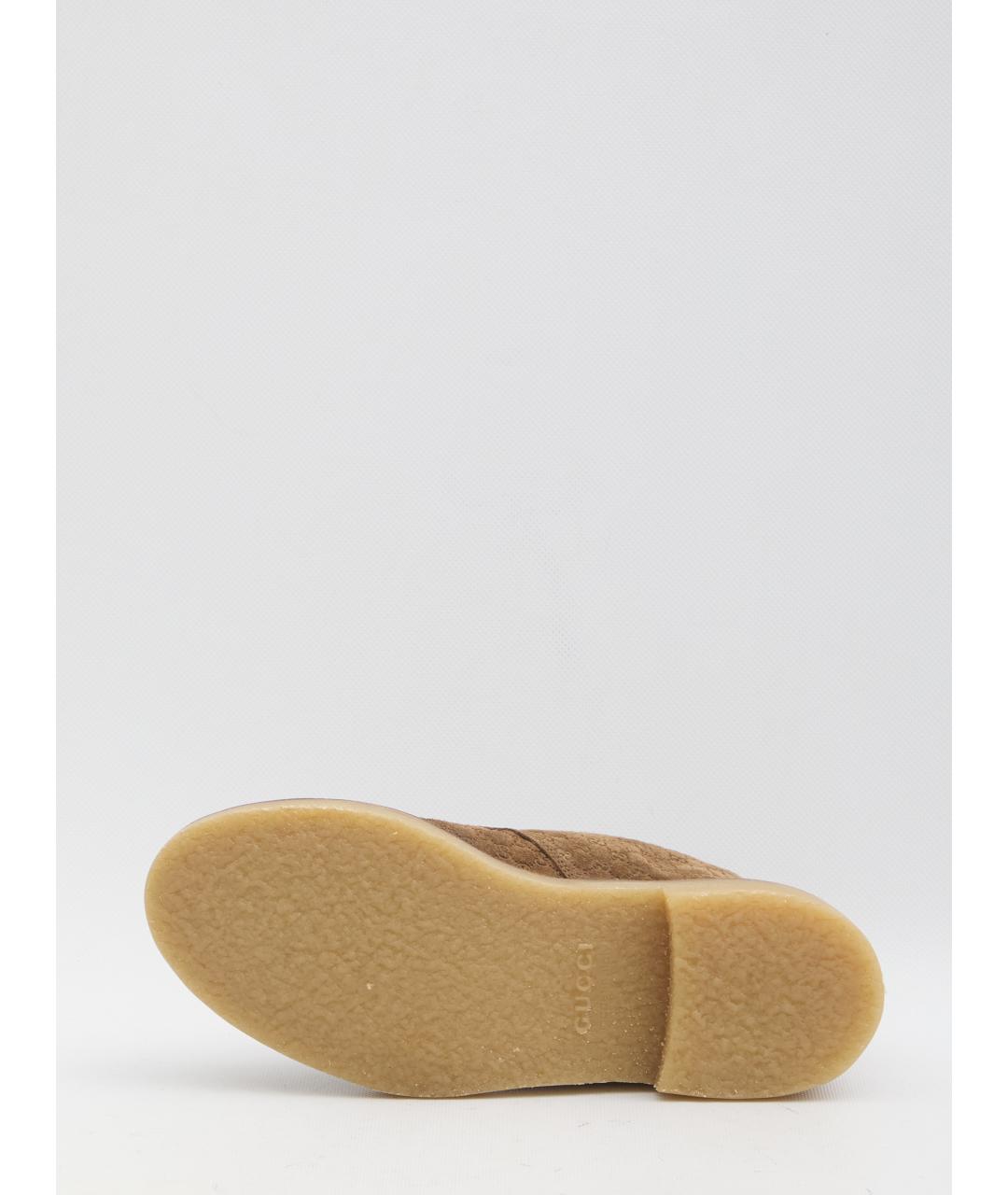 GUCCI Коричневые кожаные низкие ботинки, фото 4