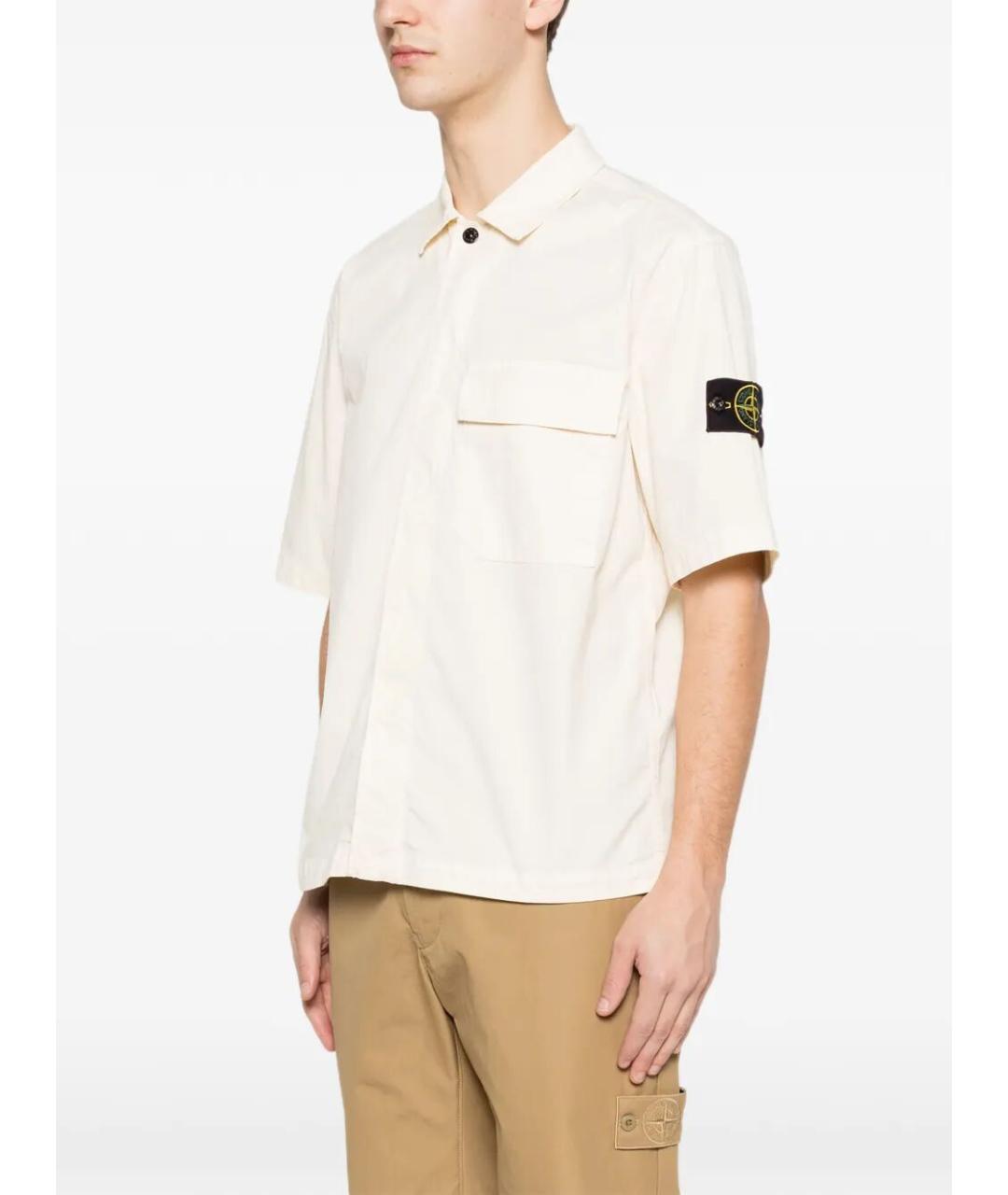 STONE ISLAND Белая хлопковая кэжуал рубашка, фото 4