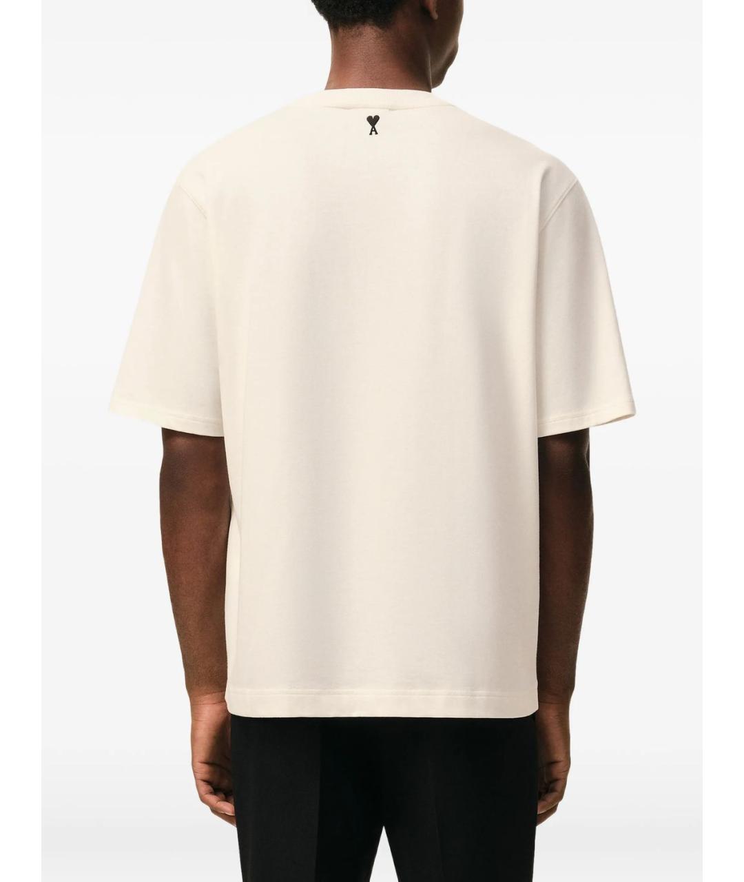 Ami Paris Бежевая хлопковая футболка, фото 5