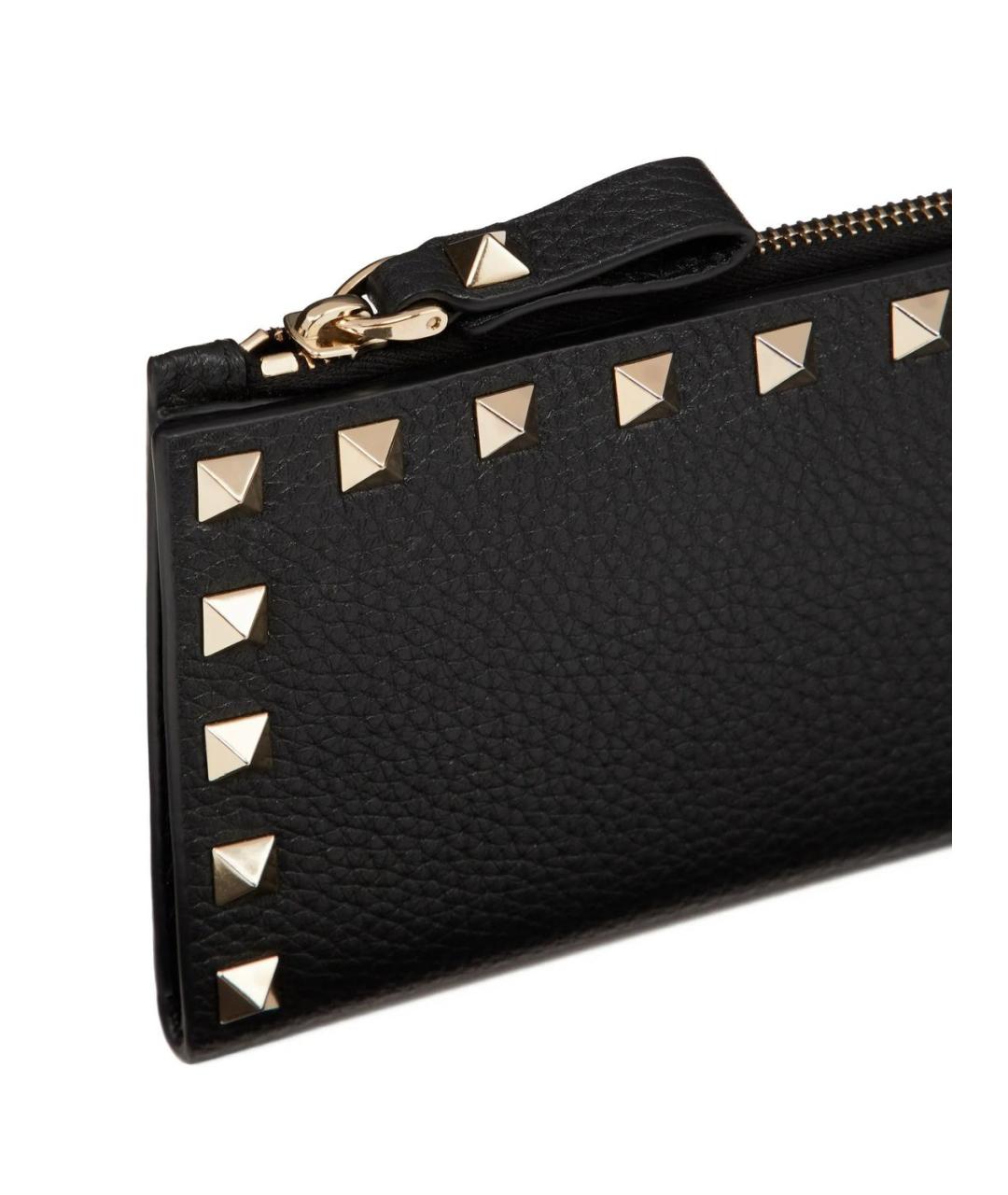 VALENTINO Черный кожаный кардхолдер, фото 3