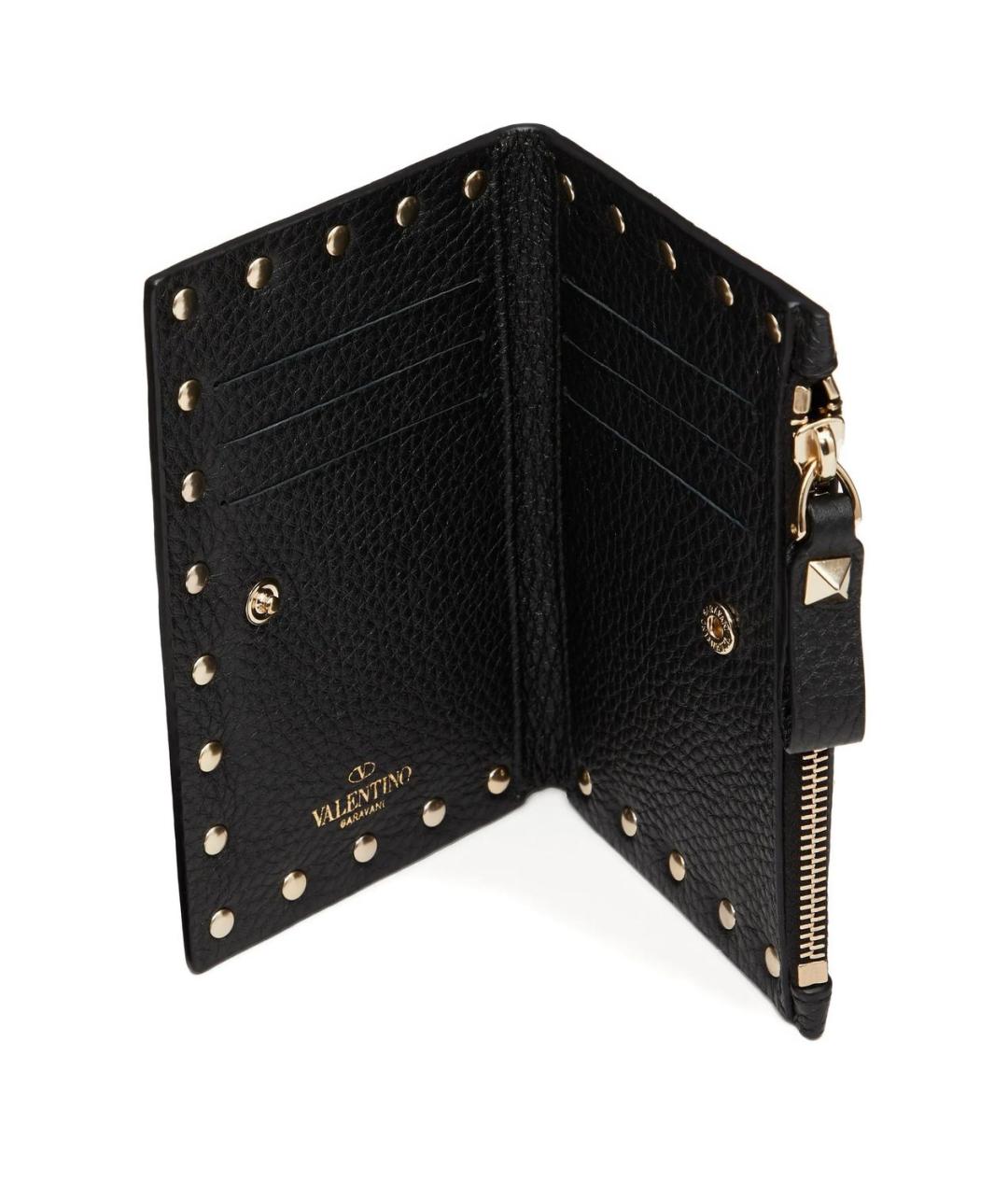 VALENTINO Черный кожаный кардхолдер, фото 2
