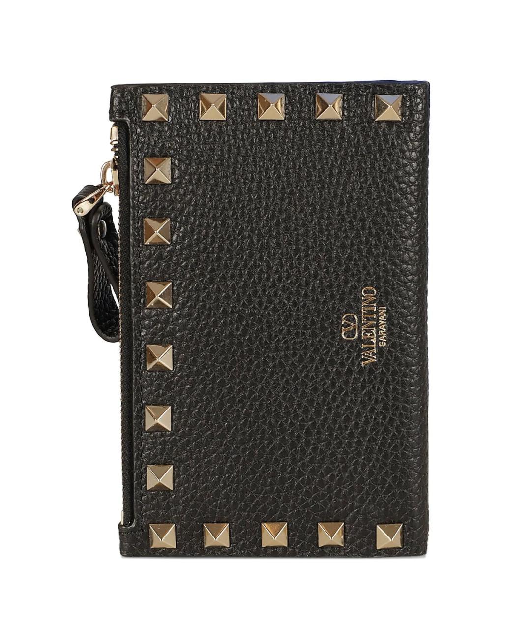 VALENTINO Черный кожаный кардхолдер, фото 1