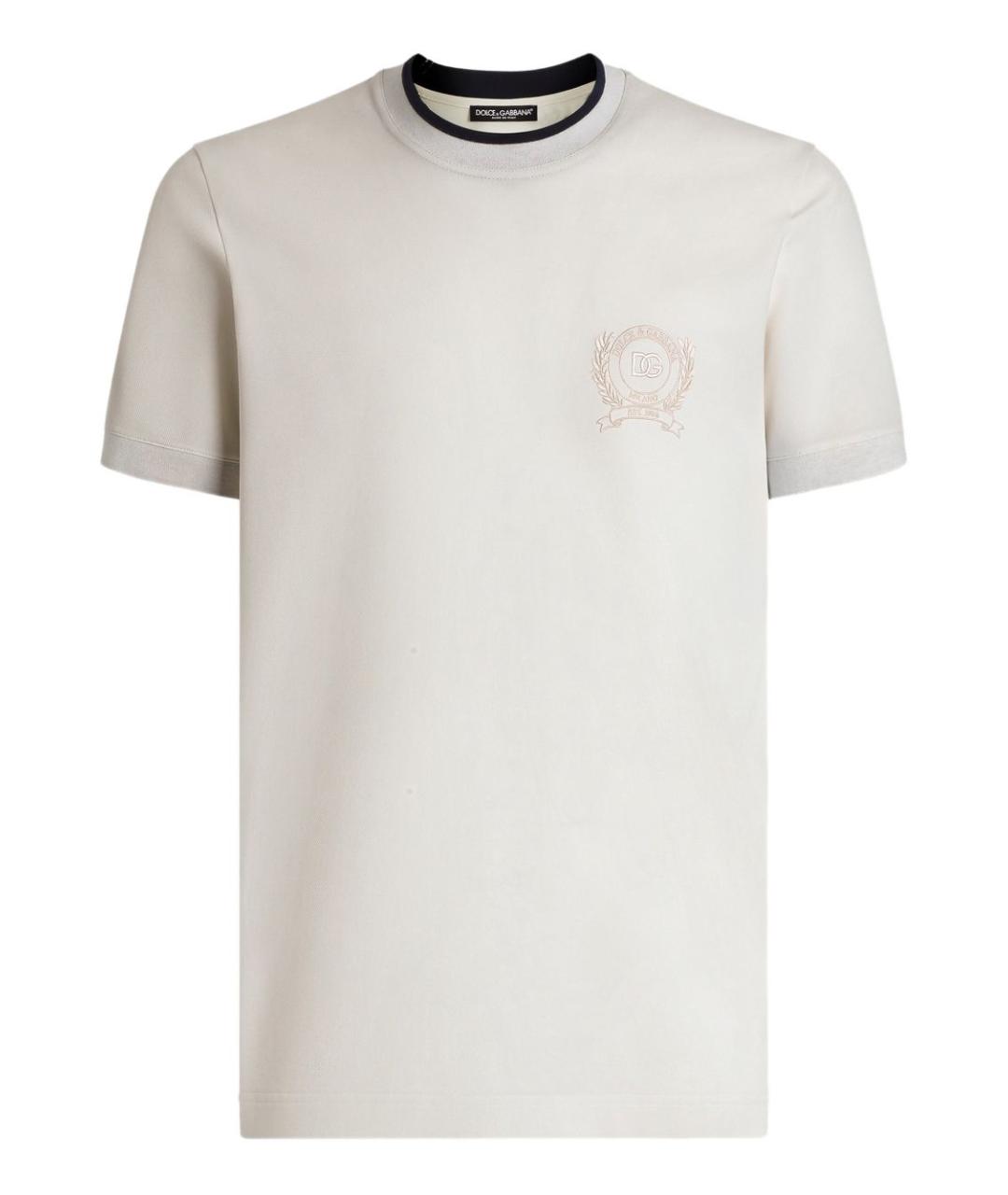 DOLCE&GABBANA Белая хлопко-полиэстеровая футболка, фото 1