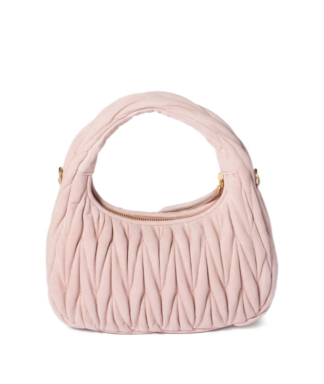 MIU MIU Розовая кожаная сумка с короткими ручками, фото 5