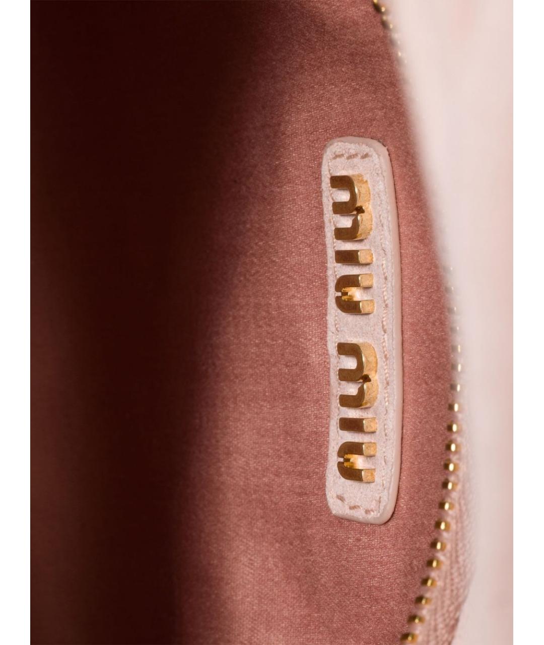 MIU MIU Розовая кожаная сумка с короткими ручками, фото 2