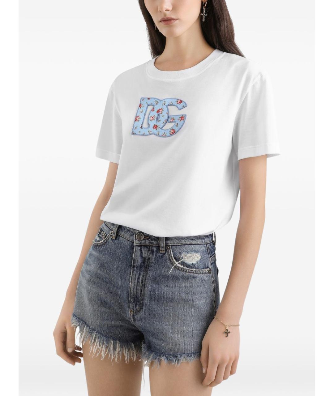 DOLCE&GABBANA Белая хлопковая футболка, фото 3