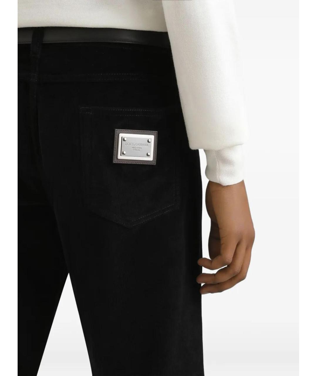 DOLCE&GABBANA Черные хлопко-эластановые повседневные брюки, фото 5