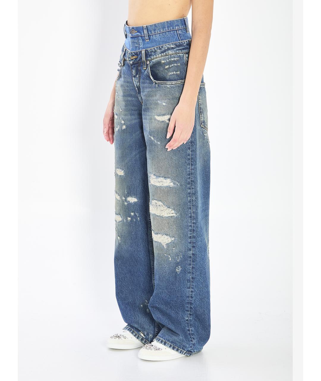 DOLCE&GABBANA Синие хлопковые джинсы клеш, фото 2